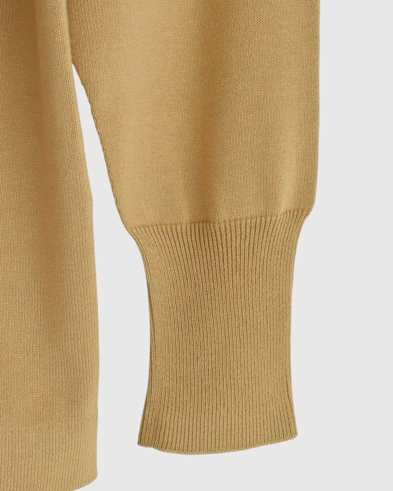 【sale】TRICOLOR ボートネックコットンニットプルオーバー Beige