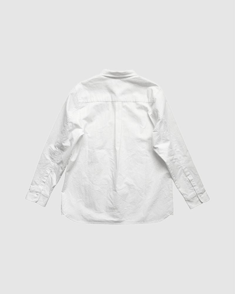 【予約】A/W TT207 オーガニックコットンの白いダンガリーシャツ（9月）