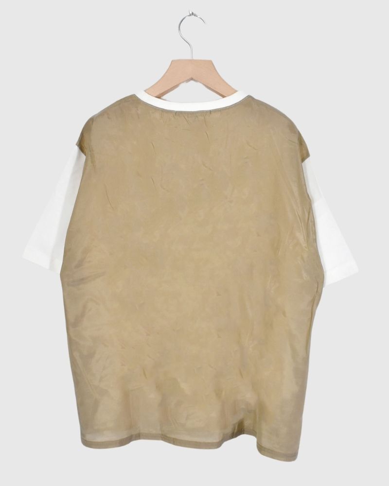 【sale】 キュプラ×コットン天竺Tシャツ　VANILLA/Beige