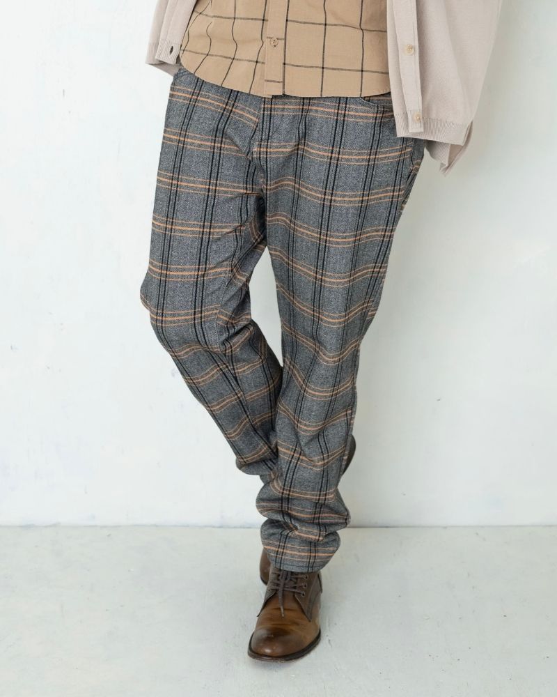 【予約】A/W TP075 冬のヘリンボンチェックストレッチパンツ（9月）