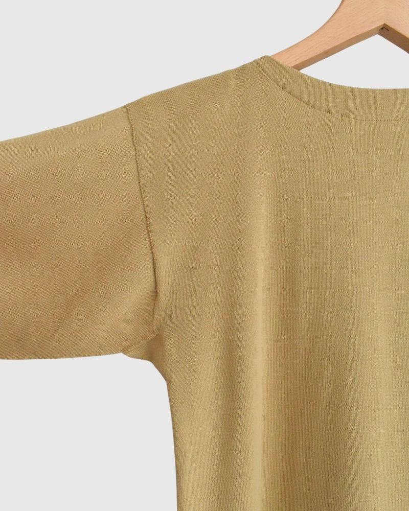 【sale】TRICOLOR ボートネックコットンニットプルオーバー Beige