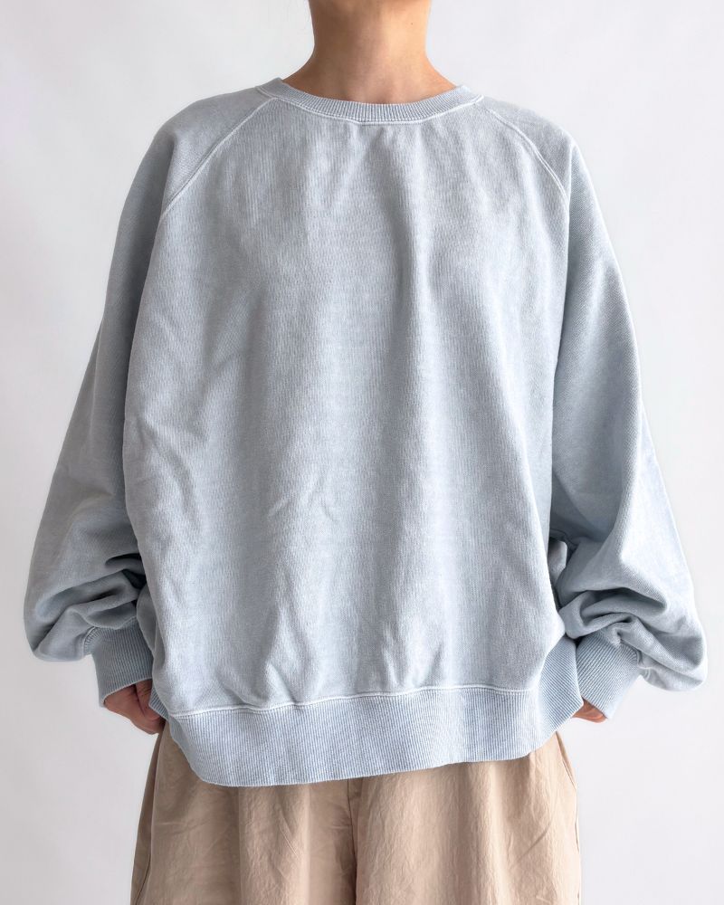 Pigment dye スウェットL/S Blue