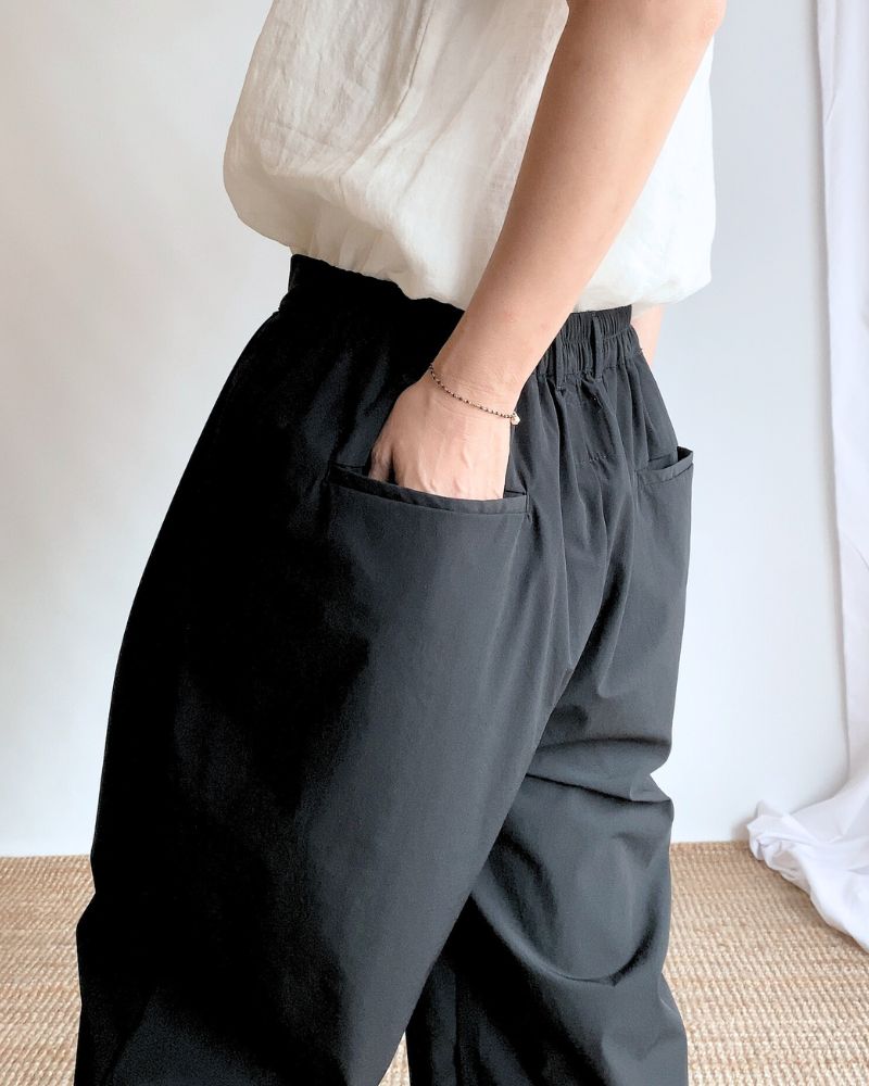 4WAY STRETCH COCOON PANTS 'HAPI' Black