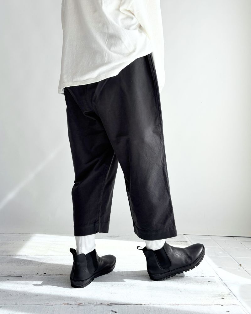 アシンメトリーベイカーパンツ（モールスキン） DarkGray