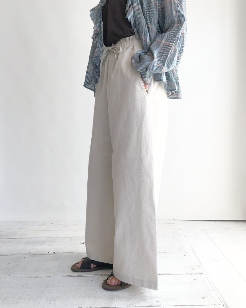 サイドシームレスワイドパンツ Natural