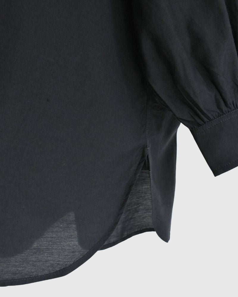 BANGALORE COTTON/SILK PLAIN PULLOVER SHIRT Navy