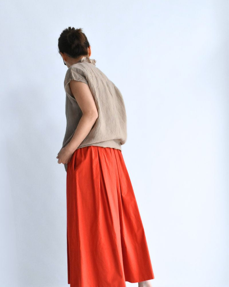 FRENCH/SL FRILL COLLAR SHIRTS AshBeige