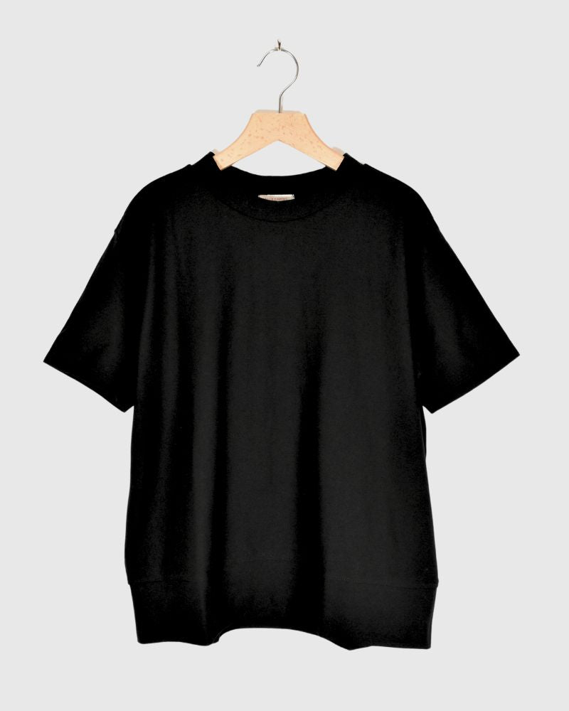 強撚度詰天竺 Tシャツ Black