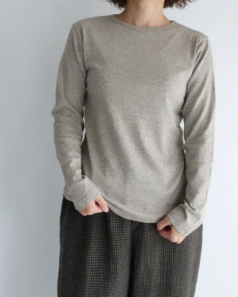 コットンヤク クルーネックカットソー 1200644 A Greige｜ichi Antiquites｜miel