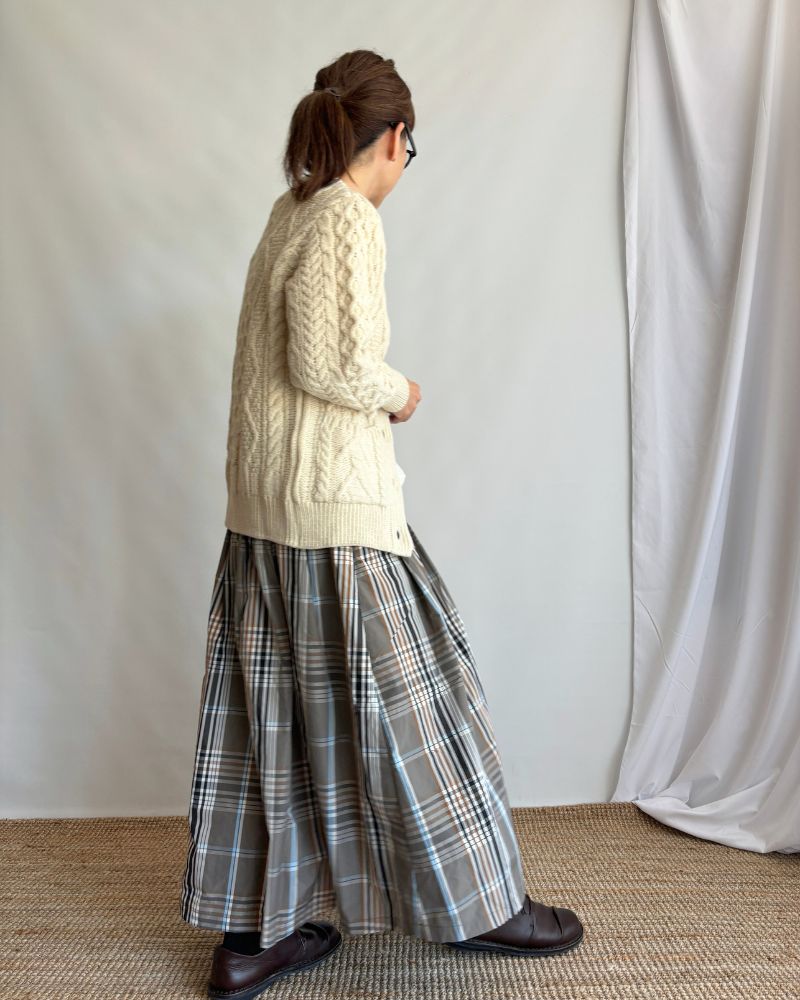 CHECK A LINE SKIRT 'FELINA' BeigeBrown