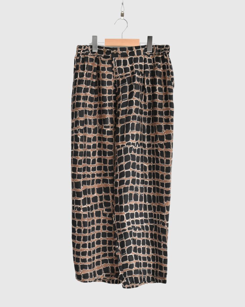 石畳柄のテロテロパンツ CamelBlack