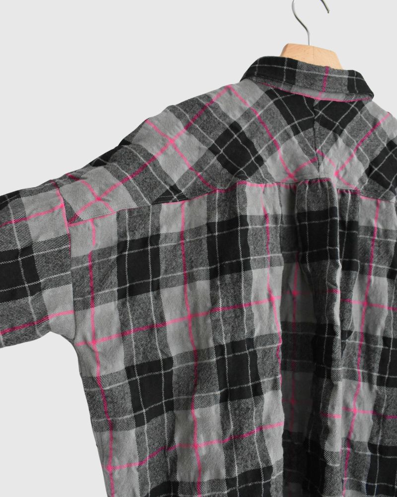 コットンウール チェックシャツ Gray