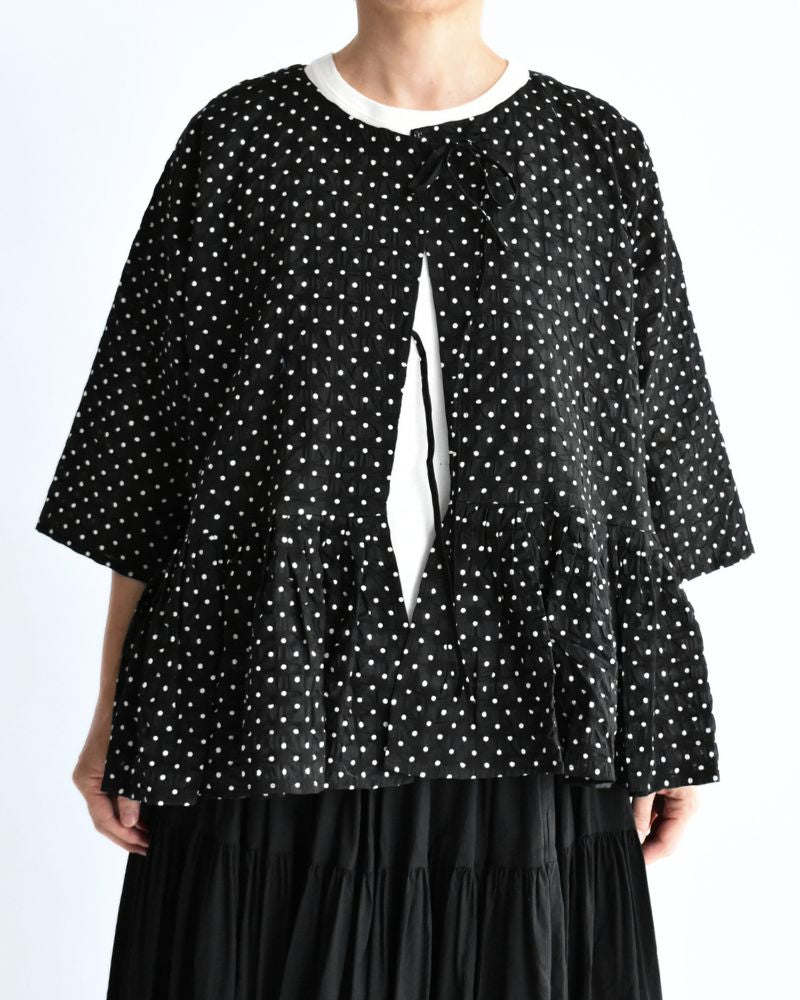 リップルドット カシュクールブラウス Black/White