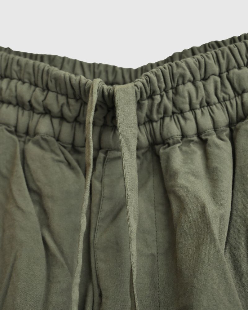 40s ORGANIC POPLIN (OVERDYE) EASY PANTS ArrasGreen