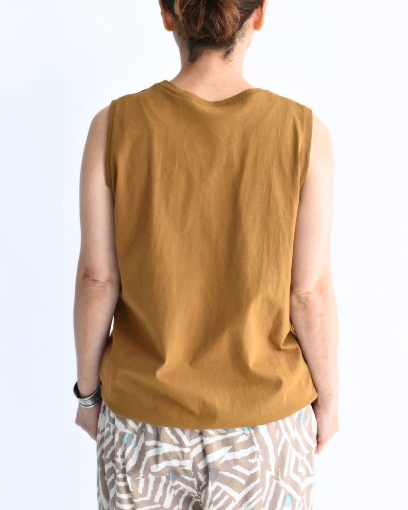 ノースリーブ ドロストTシャツ DarkCamel
