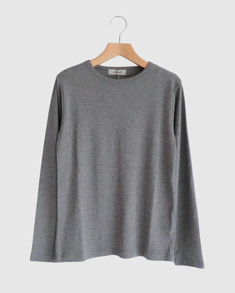 コットンヤク クルーネックカットソー 1200644 B Gray｜ichi Antiquites｜miel