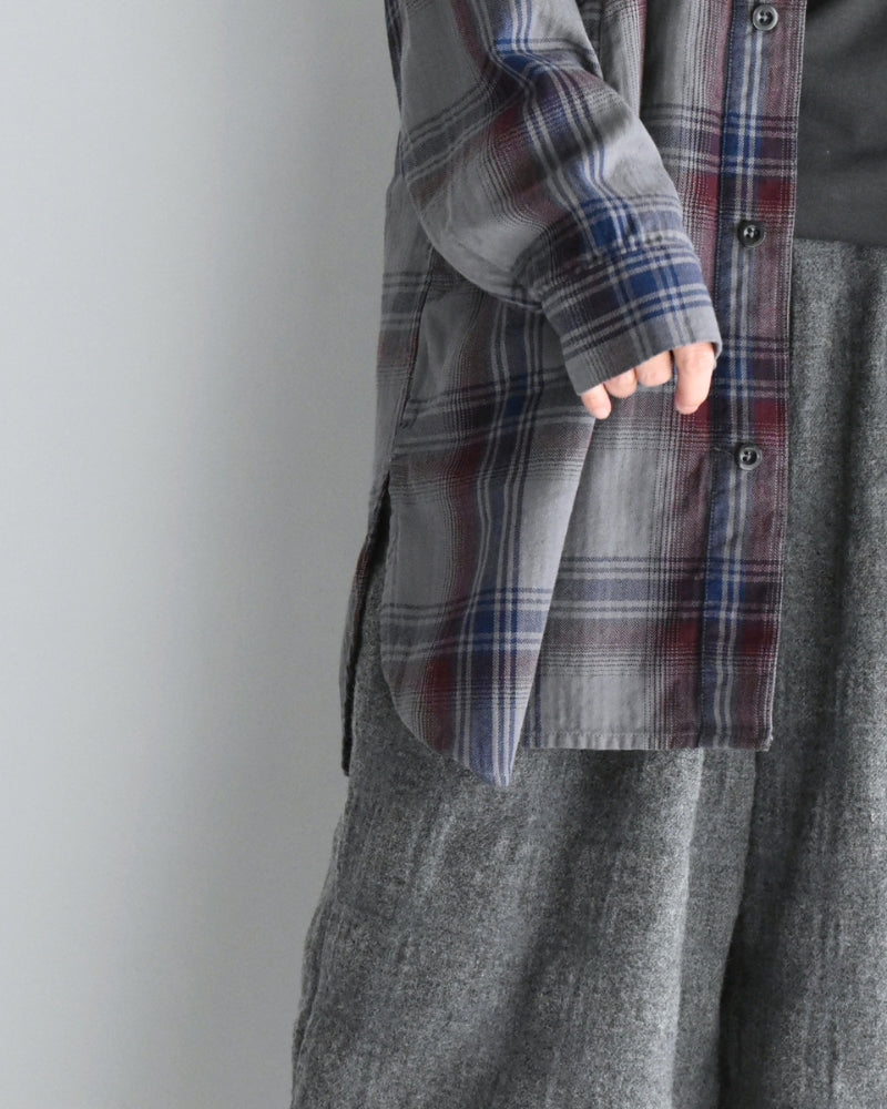 STAND COLLAR SHIRT Blue