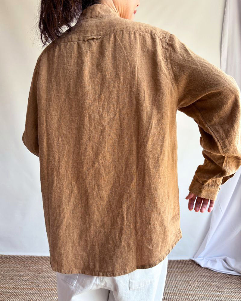 リネンキャンバス シャツ Camel