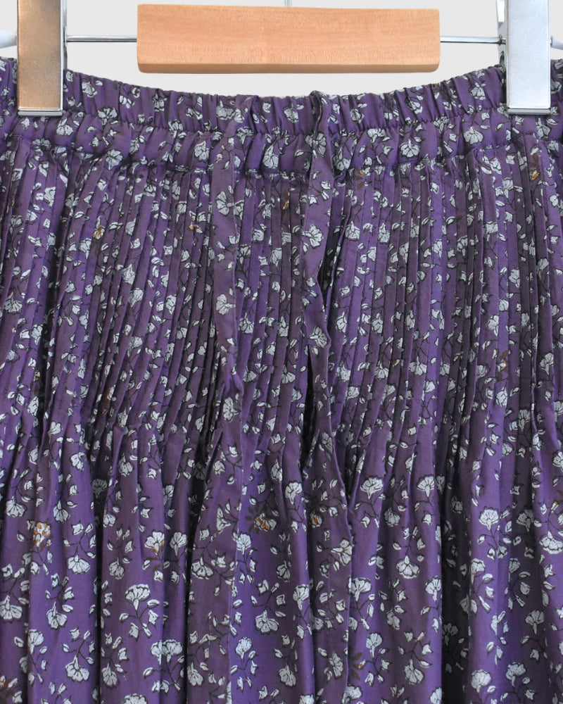 RAJASTHAN TUCK GATHERED SKIRT WITH LINING Purple