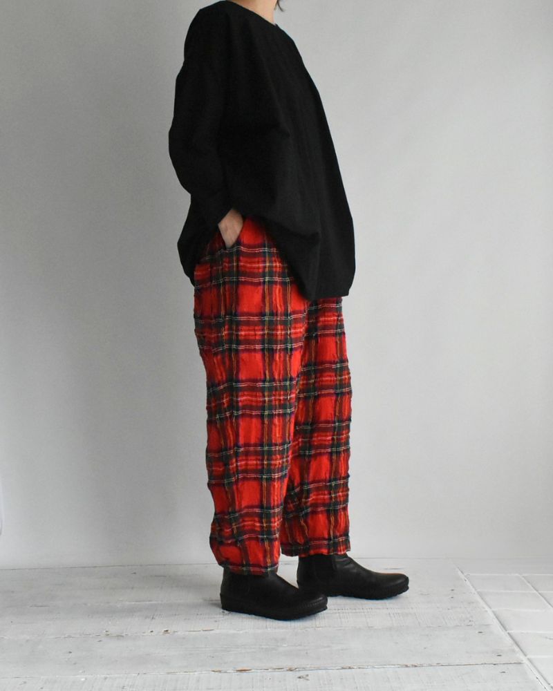 コットンウール タータンチェックパンツ Red