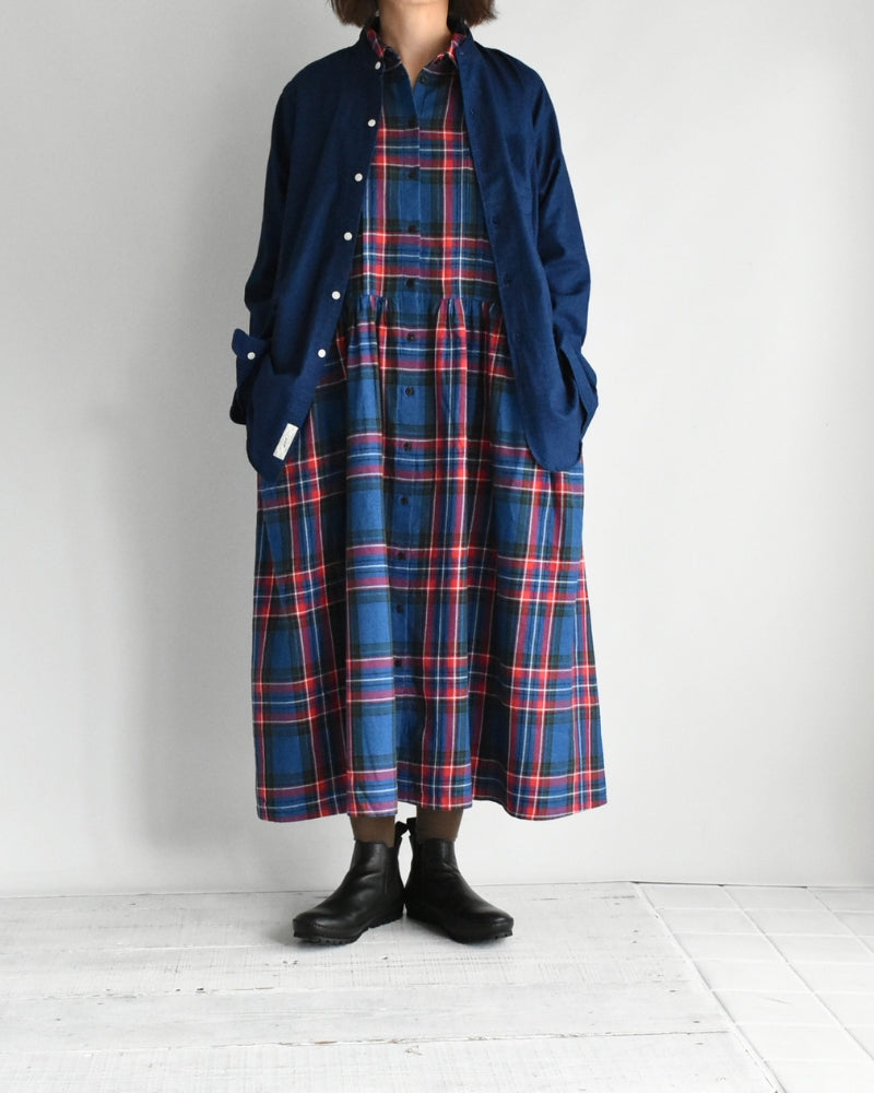 インディゴタータン ファンデーションシャツドレス Indigo