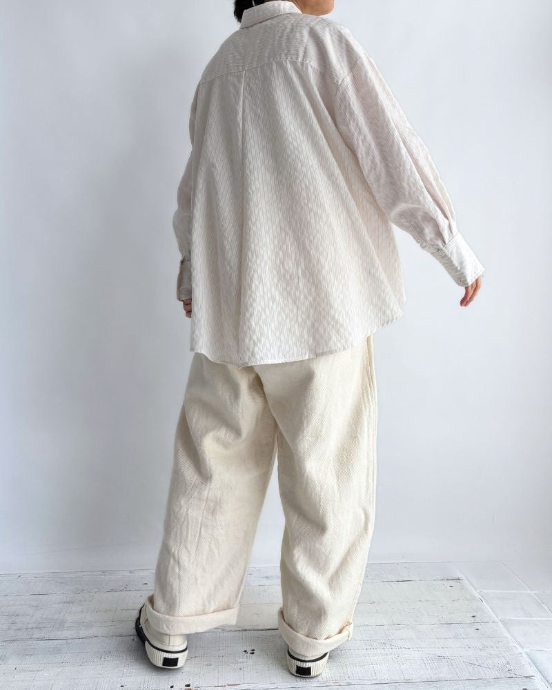 シアーストライプシャツ 'TESSA' OffWhite