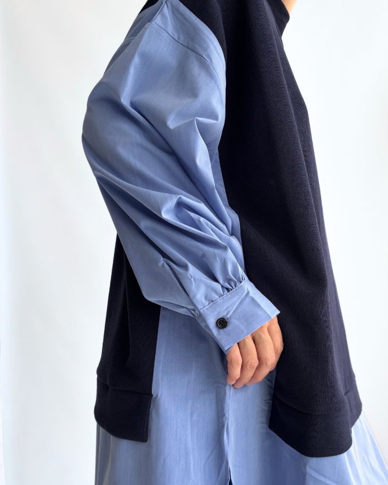 ニットコンビトップス 'JOHA' Navy