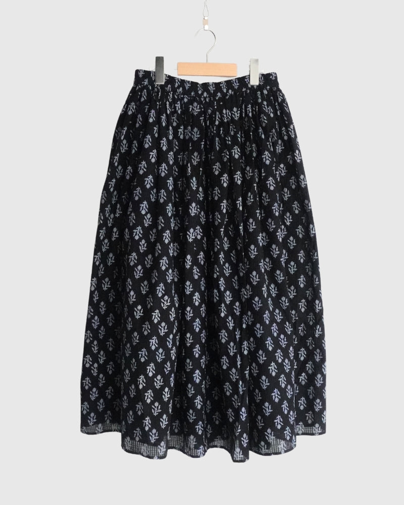 GATHERED SKIRT WITH LINING Black