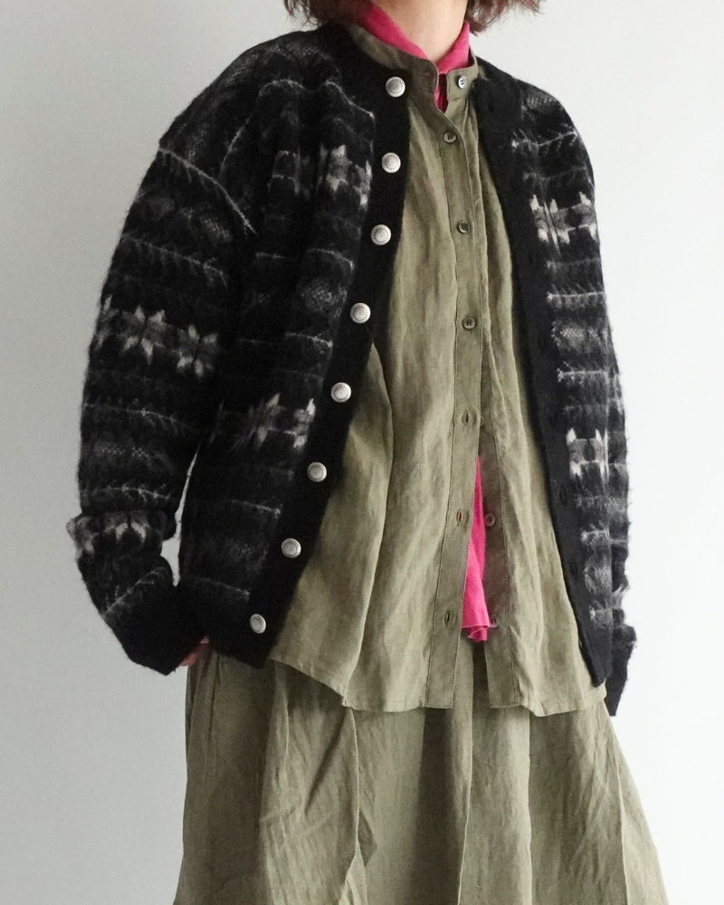 ノルディックニットカーディガン Black