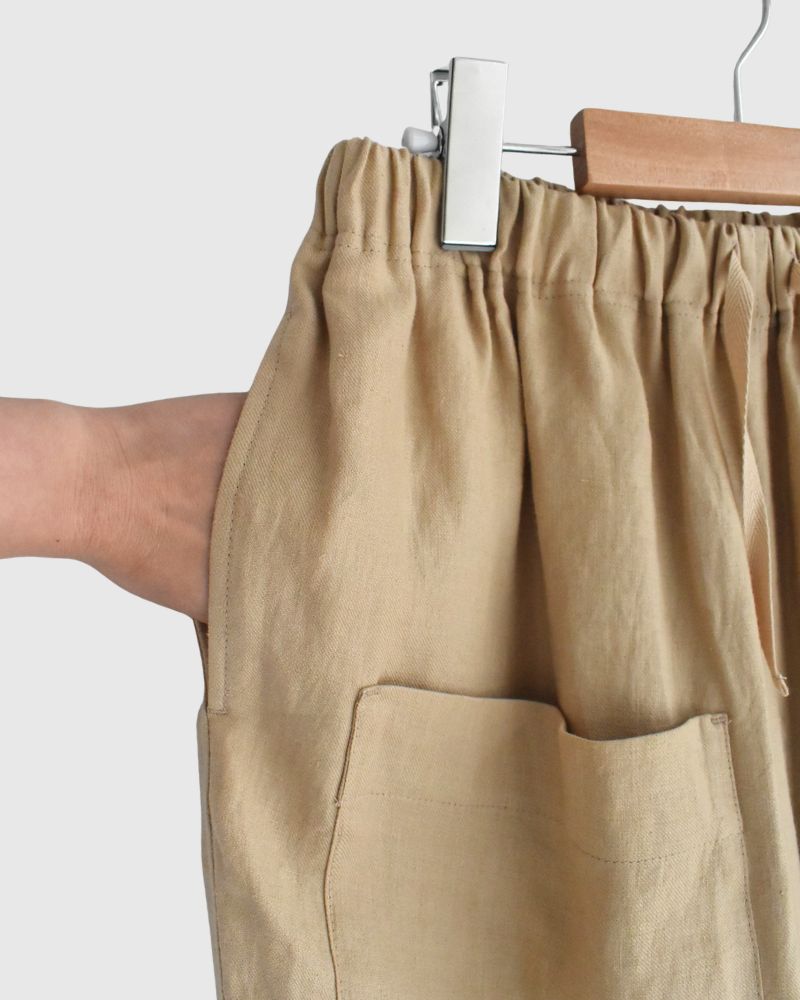 アシメポケットベイカーパンツ（LINEN） Beige