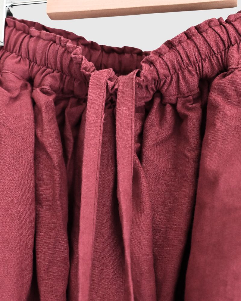 カラーリネン スカート Red