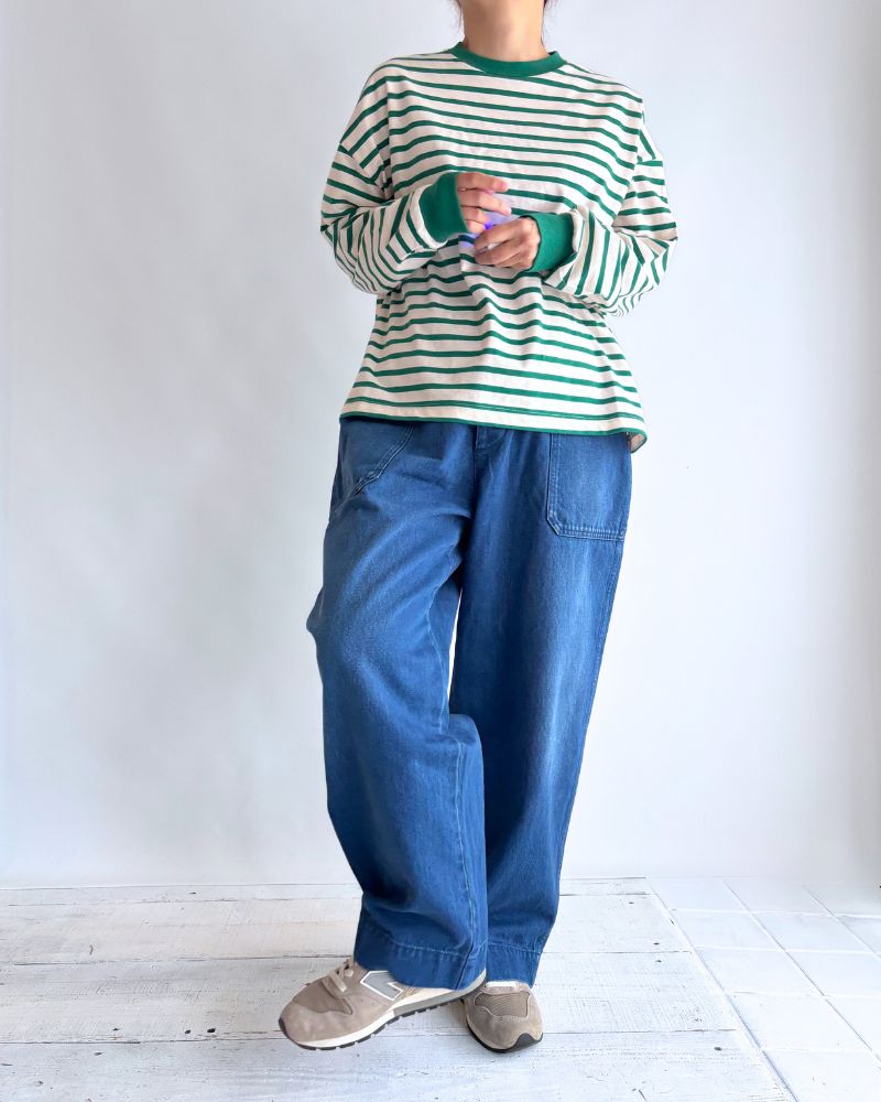 taco cotton ボーダーL/S Pink/Green