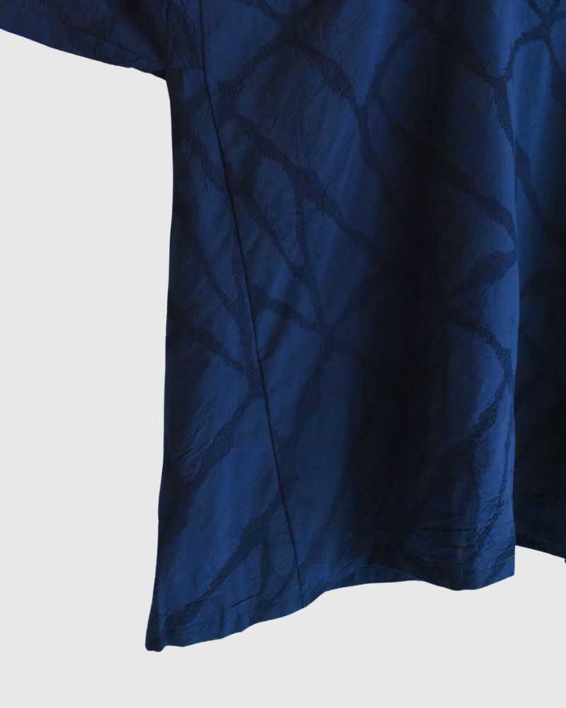 パネルプルオーバーブラウス（刺しゅう） Navy
