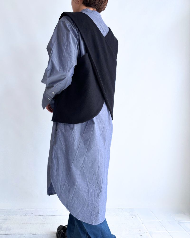 フラノウール クロスベスト Navy