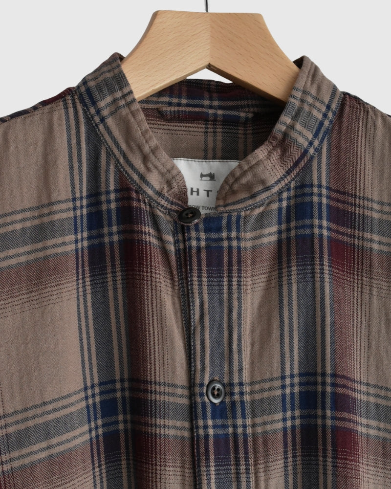STAND COLLAR SHIRT Mocha