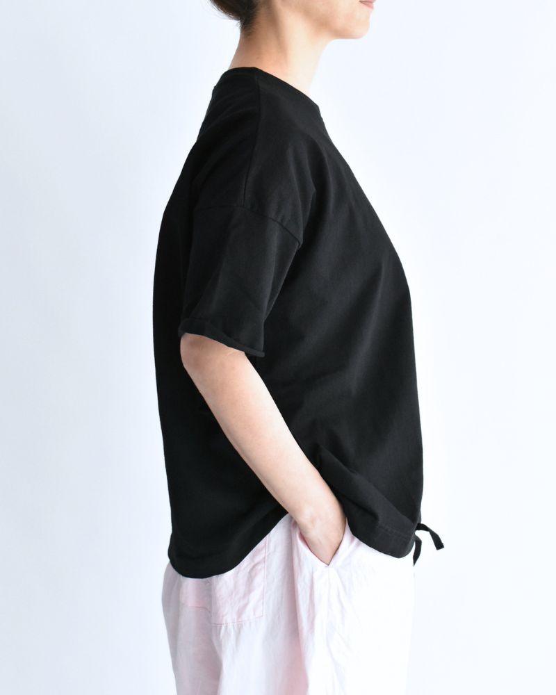 ハーフスリーブ ドロストTシャツ Black