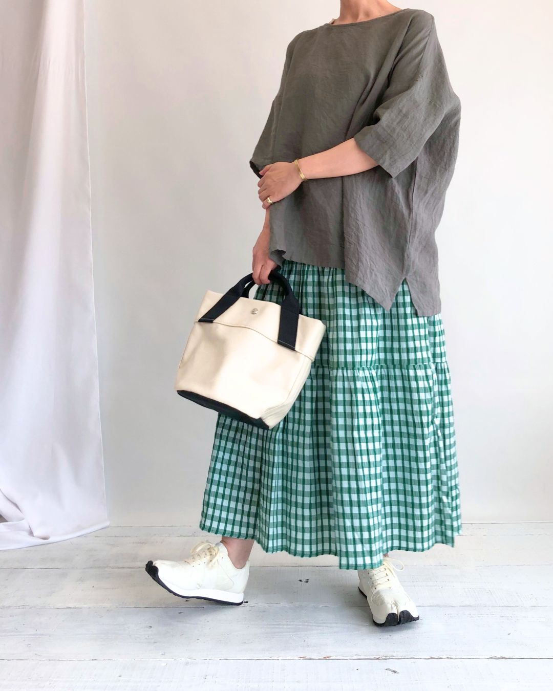 【sale】TIERED DESIGN SKIRT 'JEBI' Green