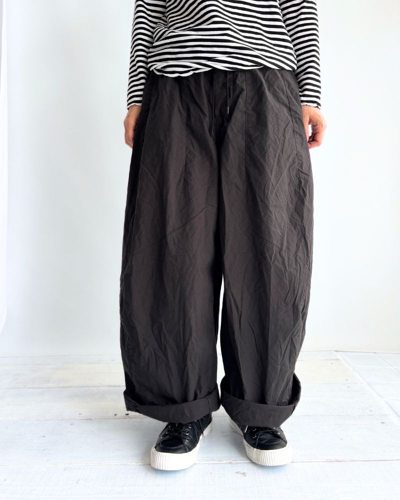 コットンシルクパンツ Black