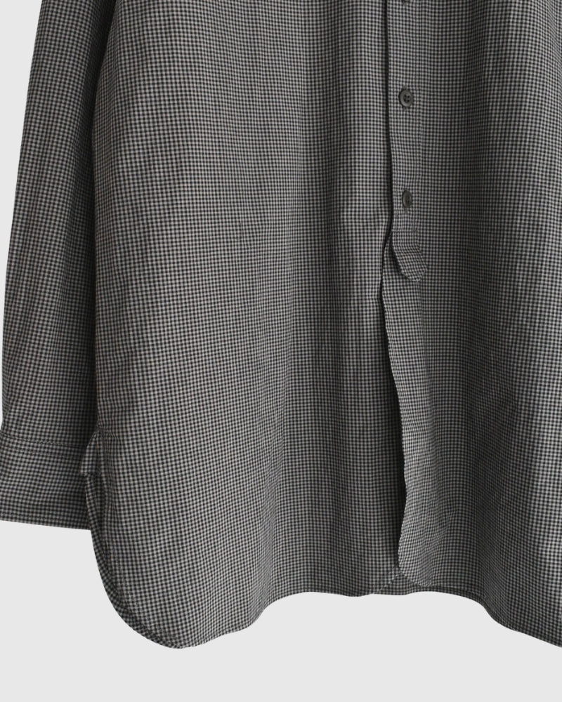 ユーティリティ バンドカラーシャツ BrownGingham
