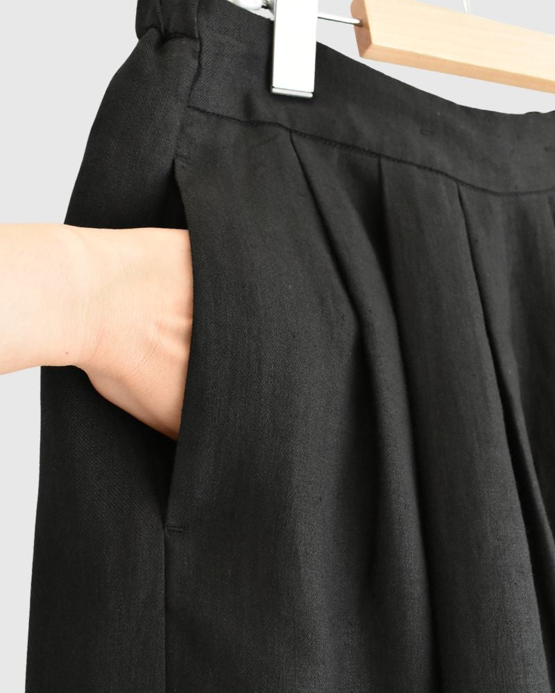 サルエルワイド ショートレングスパンツ Black