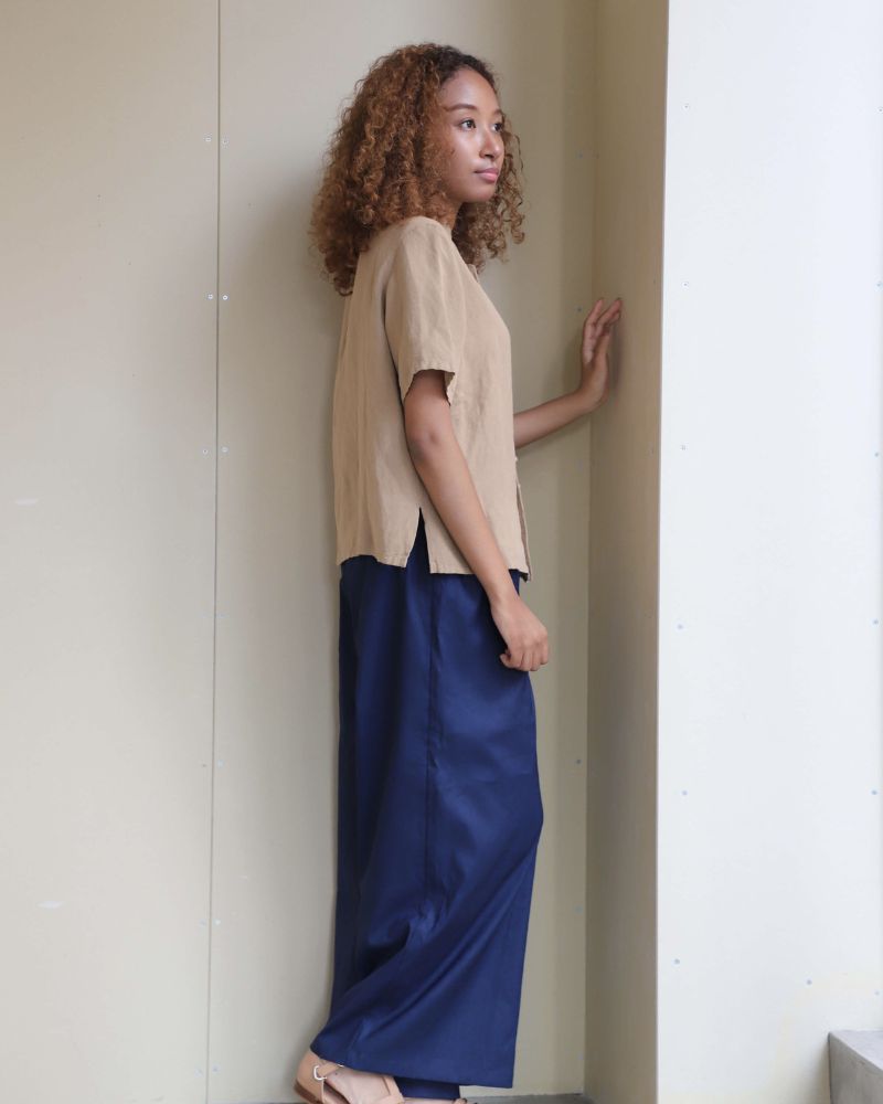 【予約】S/S 8T003 スタンドカラー半袖シャツ（3月）