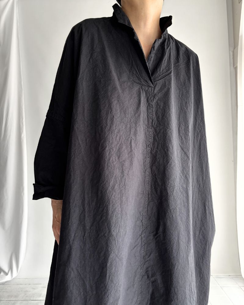 コットンワイドシルエットワンピース NavyBlack