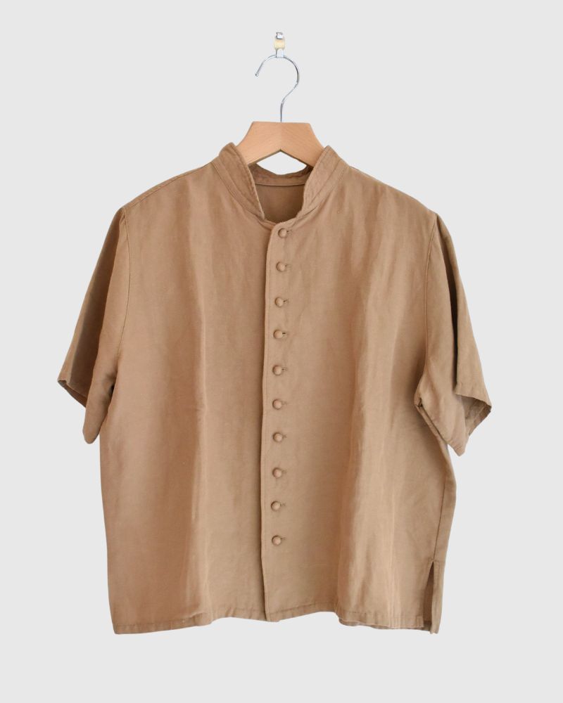 【予約】S/S 8T003 スタンドカラー半袖シャツ（3月）