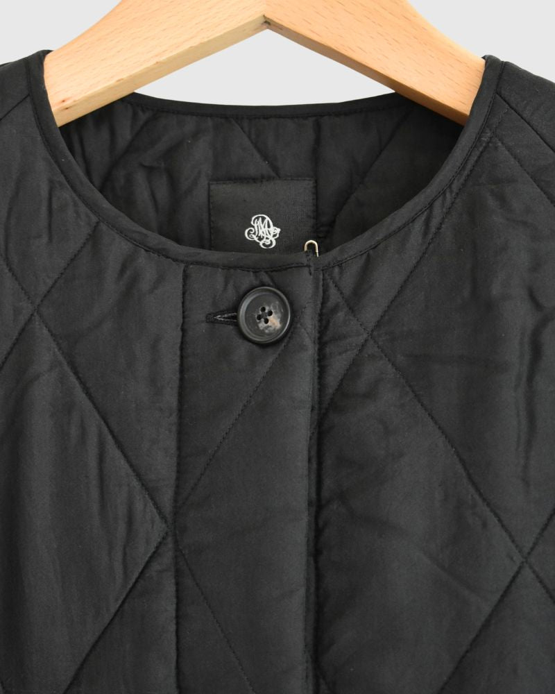 FRONT BUTTON SHORT COAT Black