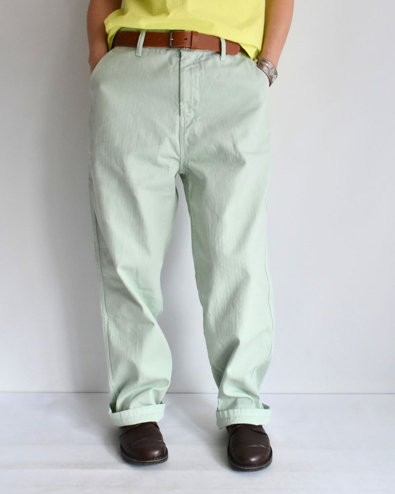 【sale】HERRINGBONE GARMENT DYE PT IceGreen