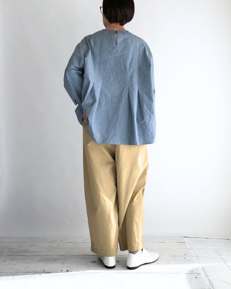 タックブラウス GrayishBlue