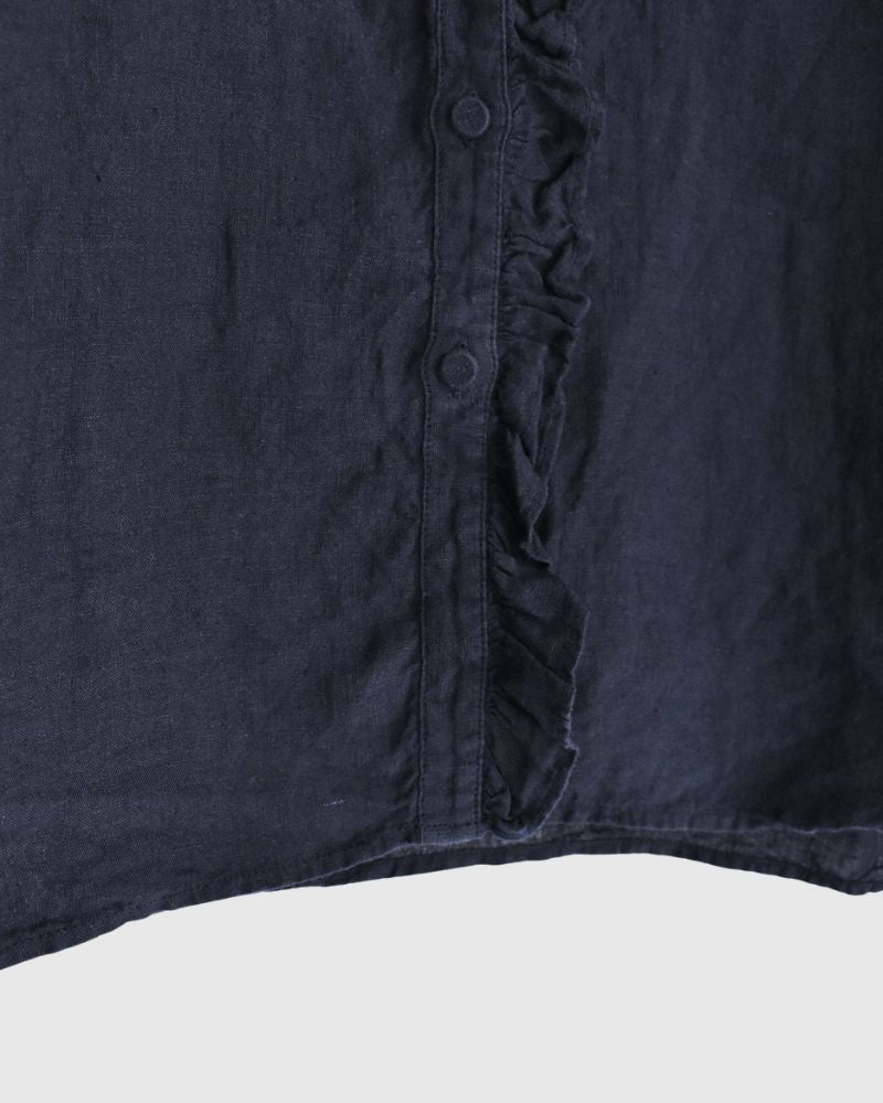 FRENCH/SL FRILL COLLAR SHIRTS Marine