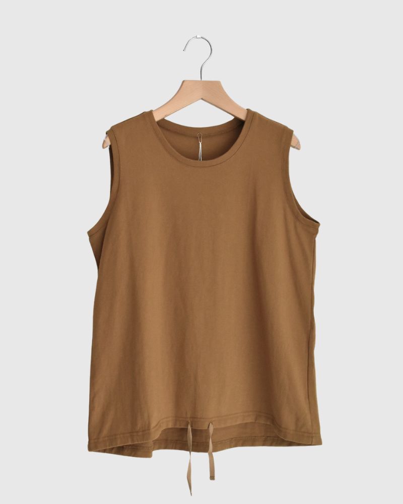 ノースリーブ ドロストTシャツ DarkCamel