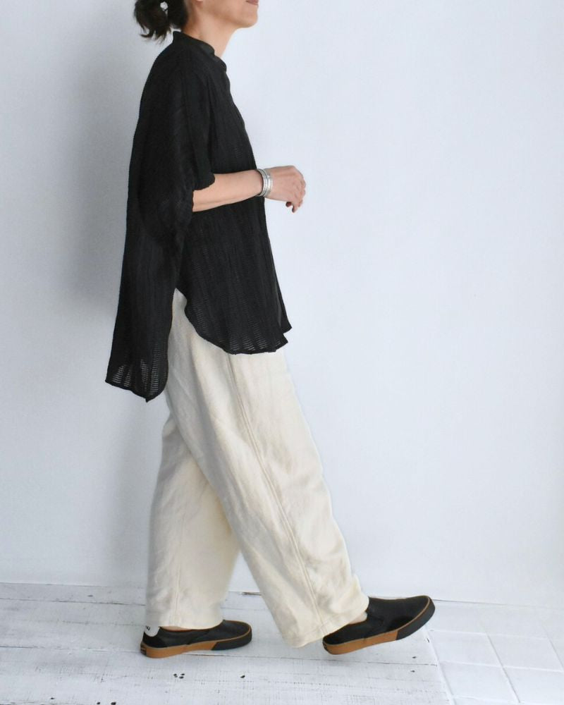 ワイドスクエアブラウス Black