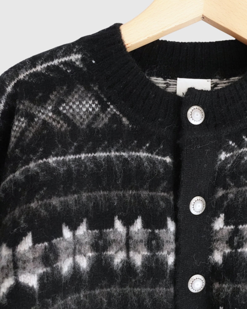 ノルディックニットカーディガン Black